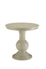 Mesa Accent Yardlio Mesa lateral redonda com pedestal branco antigo