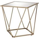 Mesa Acme Fogya Square Glass Top Espelhado Champagne Gold