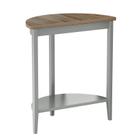Mesa Acme Justino Half Moon, console de madeira, carvalho cinza