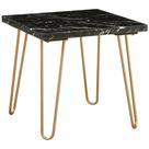Mesa Acme Telestis 22" com tampo de mármore quadrado preto dourado