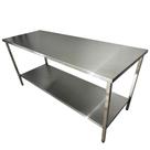 Mesa Aço Inox Industrial 190x70x90 cm Plano Liso Nortinox