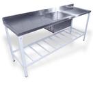 Mesa Aço Total Inteira Inox Industrial com 1 cuba Profissional Innal