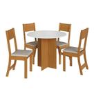 Mesa alice 0,90 redonda freijo/off c/4 cad 797- linho