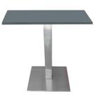 Mesa Alpha Inox 73,50 cm (Alt) Base Quadrada Tampo MDP Quadrado 70 cm (Larg) x 2,50 cm (Alt) Grafito
