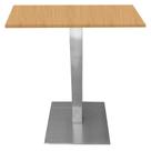Mesa Alpha Inox 73,50 cm (Alt) Base Quadrada Tampo MDP Quadrado 70 cm (Larg) x 2,50 cm (Alt) Samba