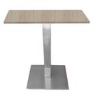 Mesa Alpha Inox 73,50 cm (Alt) Base Quadrada Tampo MDP Quadrado 80 cm (Larg) x 2,50 cm (Alt) CasaBlanca