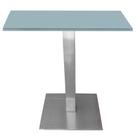 Mesa Alpha Inox 73,50 cm (Alt) Base Quadrada Tampo MDP Quadrado 80 cm (Larg) x 2,50 cm (Alt) Cinza