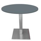 Mesa Alpha Inox 73,50 cm (Alt) Base Quadrada Tampo MDP Redondo 60 cm (Larg) x 2,50 cm (Alt) Grafito