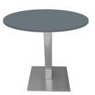 Mesa Alpha Inox 73,50 cm (Alt) Base Quadrada Tampo MDP Redondo 80 cm (Larg) x 2,50 cm (Alt) Grafito