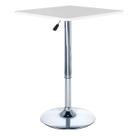 Mesa alta bar bistro Apollo quadrada 60 cm tampo madeira ajustável - Branco