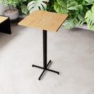 Mesa Alta Bar Bistrô Quadrada 100x50cm Preta Tampo Pinus Industrial