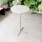 Mesa Alta Bar Bistrô Redonda 100x60cm Branca Industrial
