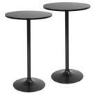 Mesa alta de bar FDW, kit com 2, 102 cm de altura, tampo redondo