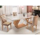 Mesa Alvorada 180 Tp Mdf Vidro canto Reto 4 Cadeiras Rufato Mesa Alvorada 180 Tp Mdf Vidro canto Reto 4 Cadeiras Rufato