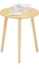 Mesa Apicizon Mesa lateral redonda em madeira natural 42x51 cm