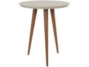 Mesa Apoio Canto Para Sala Redonda Luna Patrimar Off White