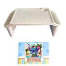 Mesa Apoio Infantil + Livro De Capa Dura 48 Páginas Para Colorir, Criar E Aprender Bandeja Branca Stitch-azul
