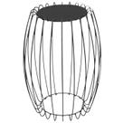 Mesa Apoio Lateral 43 cm Tampo Vidro Preto Base Metal Preto Nacc
