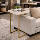 Mesa Apoio Lateral Canto Sofa Espelhada Pés Ferro Fucional Elegante Decoração Mesa Apoio Lateral Canto Sofa Espelhada Pés Ferro Fucional Elegante Decoração