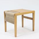 Mesa Apoio Lateral Cíntia Nacional Móveis 60 cm (largura) Corda Náutica Areia Tampo MDF Amêndoa