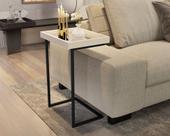 Mesa Apoio Lateral Soft com Espelho Pés de Ferro JB Off white - Comprar moveis de casa