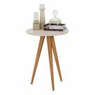 Mesa Apoio Pés Madeira Retrô Decor Classic Redonda - Off White Mesa Apoio Pés Madeira Retrô Decor Classic Redonda - Off White