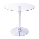 Mesa Apollo Redonda 70 cm (largura) Base Aço Cromado Tampo Vidro Temperado 73 cm (altura)