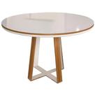 Mesa Atlanta 100x100 Redonda Minas Plac Cor Cinamomo Off White