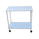 Mesa Auxiliar 2 Prateleiras Com Rodízio Esmaltada 60cm