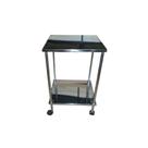 Mesa Auxiliar 2 Prateleiras Com Rodízio Inox 40cm