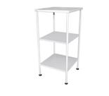 Mesa Auxiliar 3 Prateleiras 40x40 Aço Carbono C/ Ponteiras Mesa Auxiliar 3 Prateleiras 40x40 Aço Carbono C/ Ponteiras