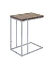 Mesa Auxiliar Acme Denson Rectangular Giratoria con Tapa en MDF y Roble Gris