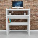 Mesa Auxiliar Branca Compacta Elegância e Funcionalidade para Sala, Quarto ou Escritório