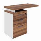 Mesa AUXILIAR c/ 03 Gavetas Pedestal - NOGAL SEVILHA/BRANCO 34309