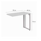 Mesa Auxiliar Direita/Esquerda Pé Quadro 90cm Tampo Yescasa Cinza