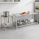 Mesa Auxiliar Inox e Mesa Paneleira 90cm Restaurante Industrial