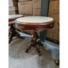 Mesa Auxiliar Redonda Bronze Marmore Madeira Tornead Formosa