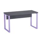 Mesa Auxiliar Tubolar PE 40 Pandin 90 Cm Grafito e Lilas Mesa Auxiliar Tubolar PE 40 Pandin 90 Cm Grafito e Lilas