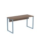 Mesa Auxiliar Tubular P25 Pandin 90 CM Walnut e Azul Dali Mesa Auxiliar Tubular P25 Pandin 90 CM Walnut e Azul Dali