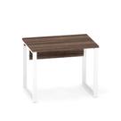 Mesa Auxiliar Tubular P25 Pandin 90 CM Walnut e Branco Mesa Auxiliar Tubular P25 Pandin 90 CM Walnut e Branco