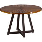 Mesa Bali 1,20m Redonda com Tampo de Madeira em Alumínio para Edícula, Varanda, Piscina e Jardim Trama Original