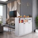 Mesa Bancada Balcão Ilha para Cozinha com 3 Portas e Nichos Divisor de Ambiente Veneza