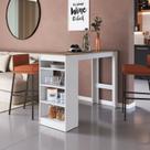 Mesa Bancada Gourmet 135cm para 4 Lugares Branco/Montana