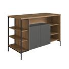 Mesa Bancada Gourmet Estilo Industrial 131cm com Armario 2 Portas