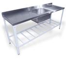 Mesa Bancada Mesa Central 1 Cuba 1,90x0,55 em Inox Industrial Innal