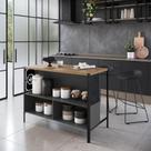 Mesa Bancada para Cozinha 127cm com Prateleira e 2 Nichos
