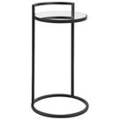 Mesa Benzara 26" Metal Frame com tampo espelhado preto