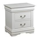 Mesa Benzara Mesa de cabeceira com 2 gavetas de madeira branca 53x38x61cm