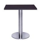 Mesa Beta Big em Inox 75 cm (Altura) com Disco Redondo com Tampo em MDP Quadrado 60 cm Cor Preto