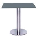 Mesa Beta Big Inox 75 cm (Alt) Disco Redondo Tampo MDP Quadrado 60 cm (Larg) x 2,50 cm (Alt) Grafito